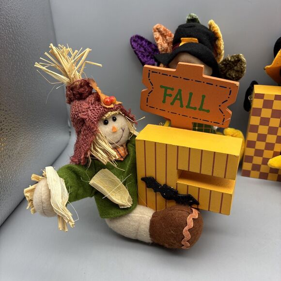 Home Interiors Fall Decorations Autumn Plush Scarecrow Crow Bear & Turkey 6-8” - Picture 2 of 10